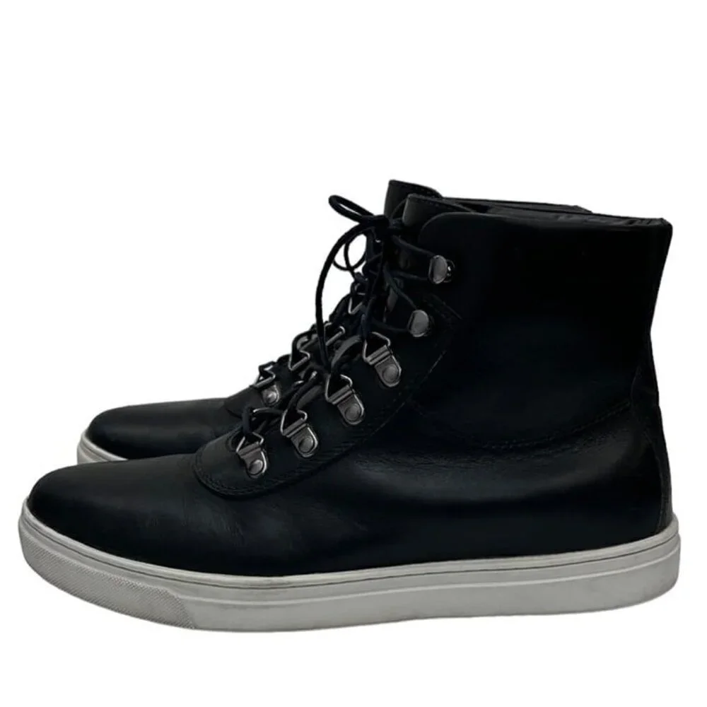 Helm Boots Men's SZ 9.5 Cole Black Leather Lace Up Ankle Chukka Boots Shoes